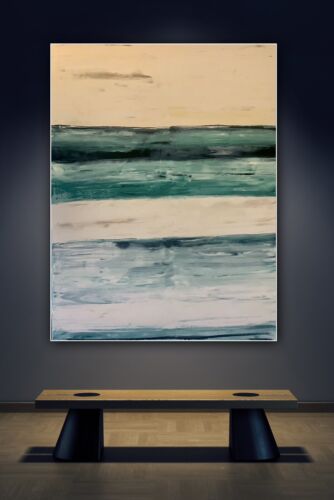 Richter Style Striped Sea Sky Original Oil Painting On Canvas 100x80cm LikE Oka
