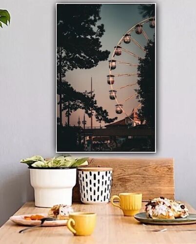 Large Abstract limited print On 81 x 55cm canvas London Eye Night Free postage