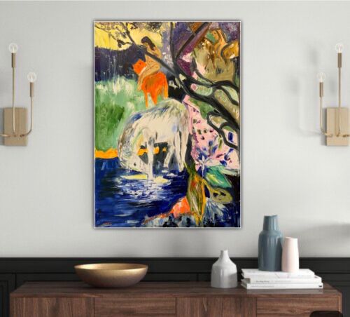 Paul Gauguin Impressionist Style Oil Painting On Canvas 84X60cm White Horse 1899 study