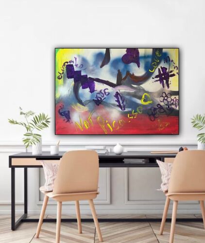 Graffiti art abstract original Oil Painting On 16mm Canvas 50cm X 70cm ‘Woman’
