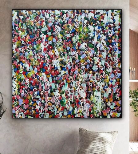 Oka Contemporary Abstract Original Oil Painting On 80x80cm Through The Crowd