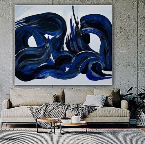 Richter Original Abstract Oil Painting On Canvas 120x100x4cm Seaside Escape I
