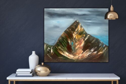 Richter Original Abstract Oil Painting On 1.8cm Canvas 50x60cm Mountain Peak Art