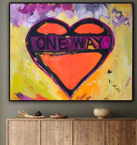Large Abstract Original Oil Painting On 100x80cm canvas Picasso Road Valentine study