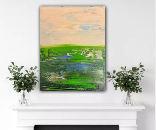 L.S. Lowry Style Original Oil Painting On Canvas 30x23cm ‘Lake District’ Lands