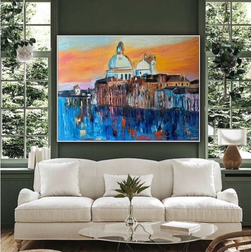 Kandinsky Original Abstract Oil Painting On Canvas 100 X 80cm Venice Landscape
