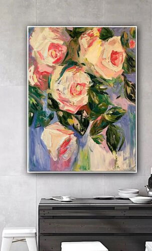 Igor Saharov lesson in Abstract Oil Painting On 61x45cm Canvas White Roses oka