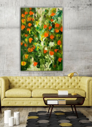 Richter Style Original Abstract Oil Painting On 90X 60cm Canvas Orange Tree
