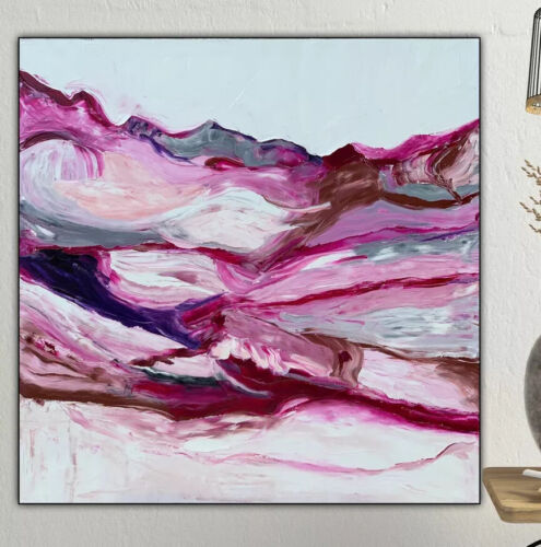 Richter StyLe Abstract Large Oil Painting On Canvas 90x90cm Mountain Meadow Oka