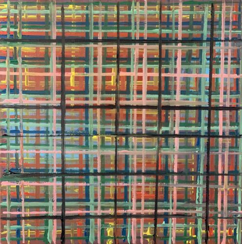 Richter Style abstract Original Oil Painting On Canvas 50x50cm Matrix Oka Vogue