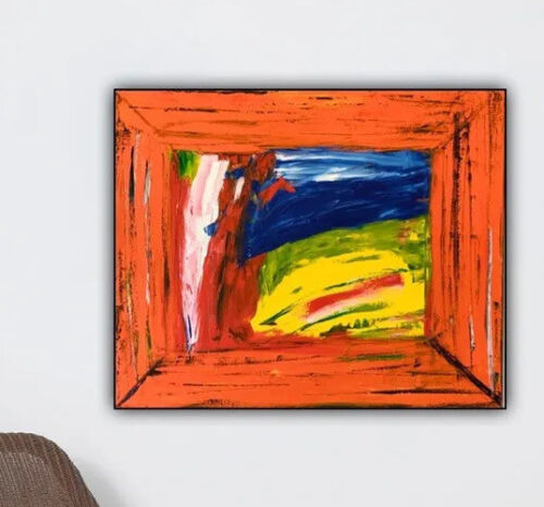 Howard Hodgkin Style Abstract Oil Painting 50X60cm On Canvas Going For A Walk