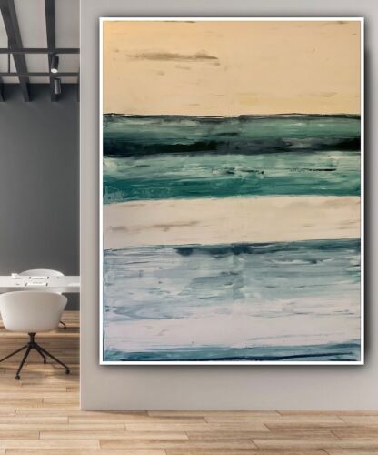 Richter Style Striped Sea Sky Original Oil Painting On Canvas 100x80cm LikE Oka
