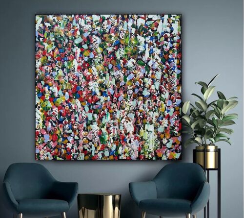 Oka Contemporary Abstract Original Oil Painting On 80x80cm Through The Crowd