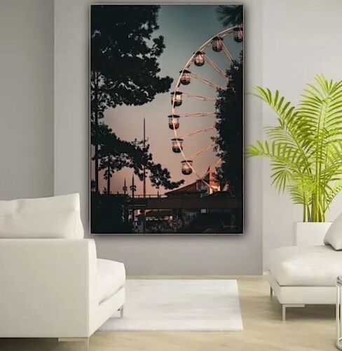 Large Abstract limited print On 81 x 55cm canvas London Eye Night Free postage