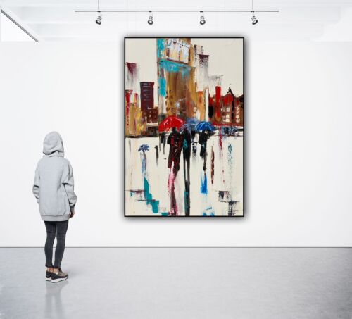 Richter Original Abstract Oil Painting 76x52x4cm Canvas Paris Rain Love