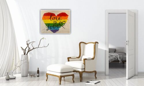 Richter Style Oil Painting On Canvas 50x40cm LGBT Pride Month Love Is Love