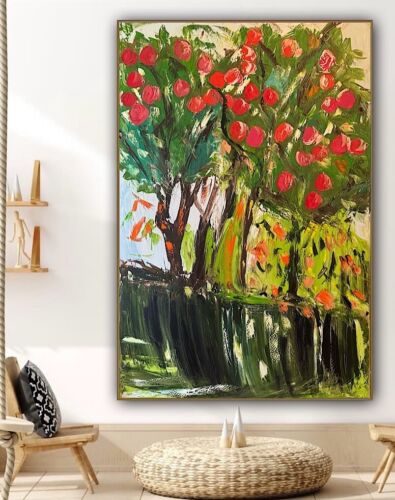 Richter Style Original Abstract Oil Painting On Canvas 150x100cm ‘Apple Trees’ floral