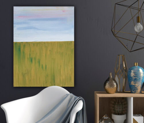 Richter Seaside Ochra, Abstract Oil Painting On Canvas 30cm X 40cm Lake District