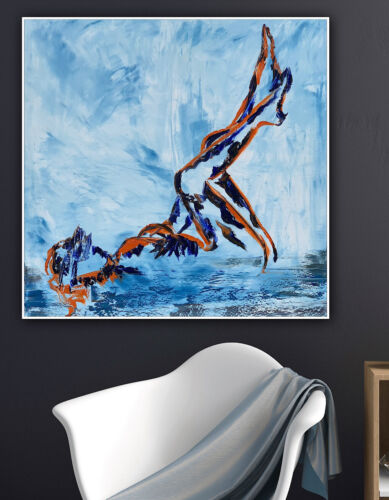 Richter StyLe Abstract Original Oil Painting On Canvas 77x77cm Nude on a beach