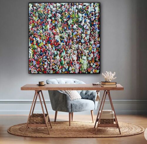 Oka Contemporary Abstract Original Oil Painting On 80x80cm Through The Crowd