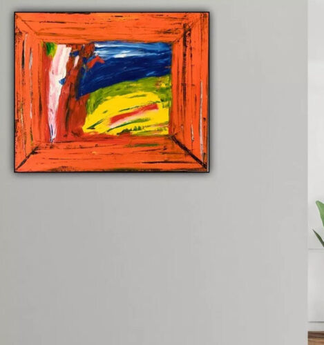 Howard Hodgkin Style Abstract Oil Painting 50X60cm On Canvas Going For A Walk