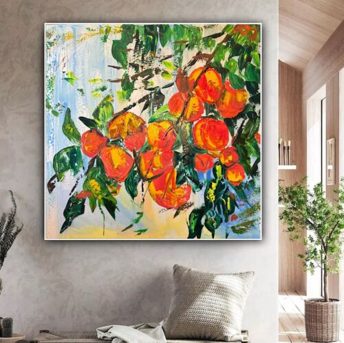 Renour Abstract Original Oil Painting On 77x77cm canvas Textured Orange Tree