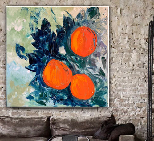 Richter Style Original Abstract Oil Painting On Canvas 80x80cm Orange Tree