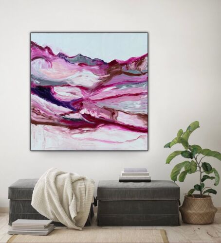 Richter StyLe Abstract Large Oil Painting On Canvas 90x90cm Mountain Meadow Oka