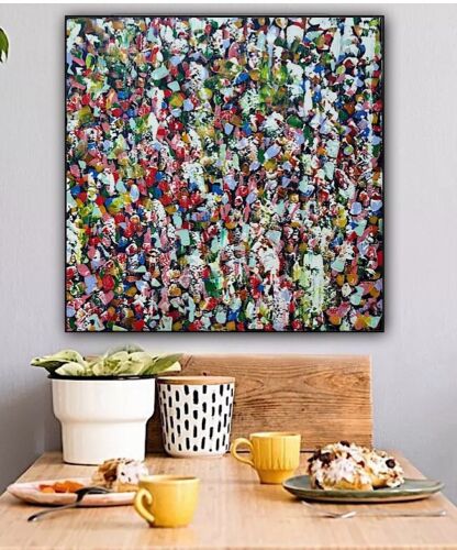 Oka Contemporary Abstract Original Oil Painting On 80x80cm Through The Crowd