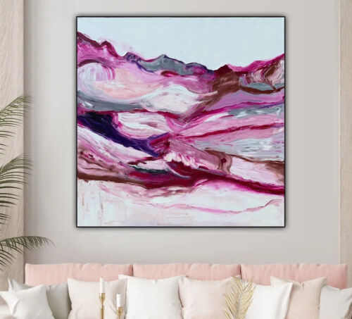Richter StyLe Abstract Large Oil Painting On Canvas 90x90cm Mountain Meadow Oka