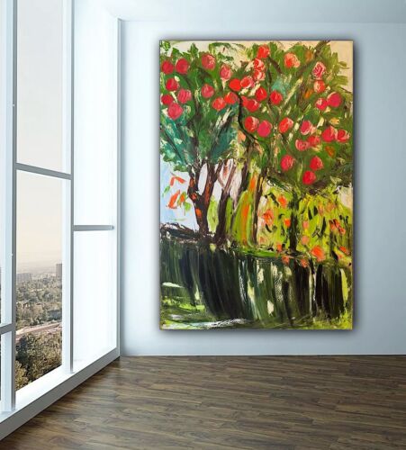 Richter Style Original Abstract Oil Painting On Canvas 150x100cm ‘Apple Trees’ floral