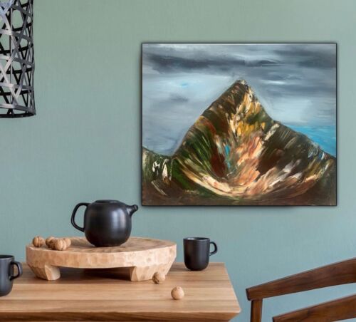 Richter Original Abstract Oil Painting On 1.8cm Canvas 50x60cm Mountain Peak Art
