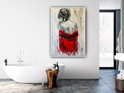 Richter StyLe Abstract Original Oil Painting On Canvas 70x50cm Morning Nude Red