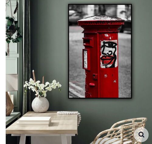 Large Abstract limited print On 81 x 55cm canvas Graffiti Post Box Free postage