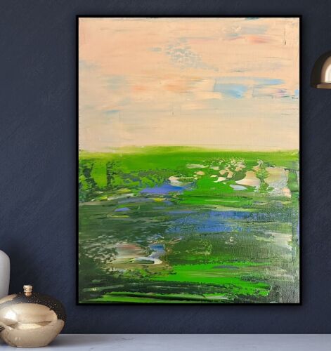 L.S. Lowry Style Original Oil Painting On Canvas 30x23cm ‘Lake District’ Lands