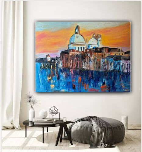 Kandinsky Original Abstract Oil Painting On Canvas 100 X 80cm Venice Landscape