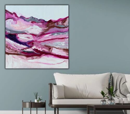 Richter StyLe Abstract Large Oil Painting On Canvas 90x90cm Mountain Meadow Oka