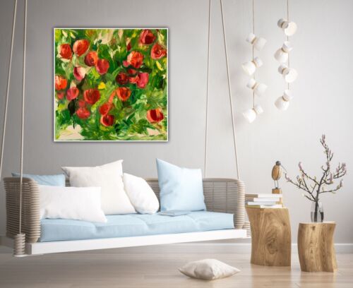 Richter StyLe Abstract Oil Painting On Canvas 50x50cm Apples In Bloom 1 In Oka floral
