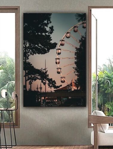 Large Abstract limited print On 81 x 55cm canvas London Eye Night Free postage