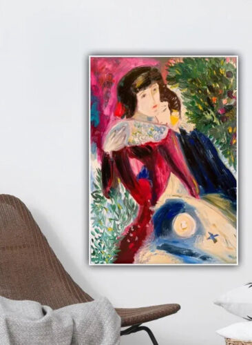 Marc Chagall Impressionist Style Oil Painting On Canvas 50x70cm ‘Les Amoureux’ study