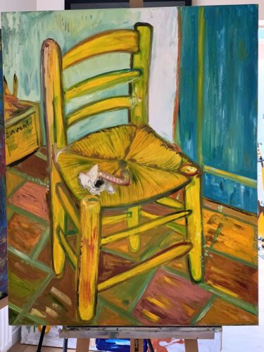 Van Gogh Abstract Oil Painting On 4cm Canvas 100 X 80cm Chair And A Pipe 1888 study