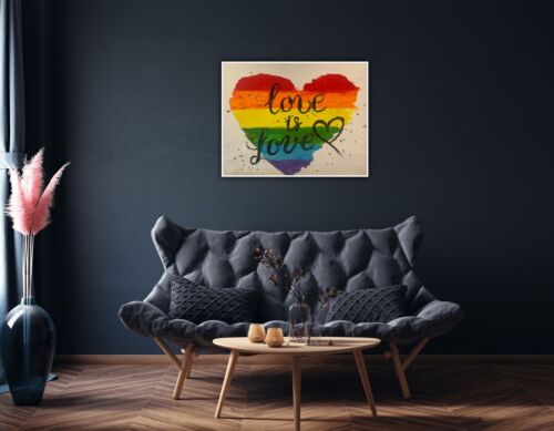 Richter Style Oil Painting On Canvas 50x40cm LGBT Pride Month Love Is Love
