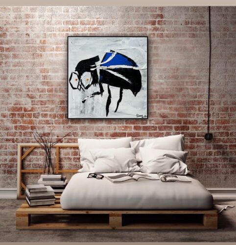 Contemporary Abstract Original Oil Painting On Canvas 40 X40cm La Mosca’ The Fly animal