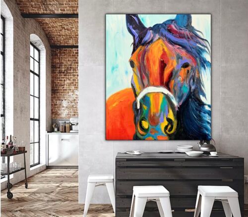 Richter StyLe Abstract Original Oil Painting On Canvas 50x60cm Dante Flame Horse