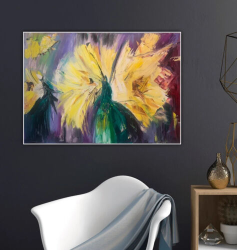 Renoir Style Abstract Original Oil Painting On Canvas 84x60cm Tate Roses Lumen