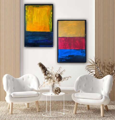 Rothko style Original Abstract Oil Painting On Canvas 76x52cm Seaside Colour II