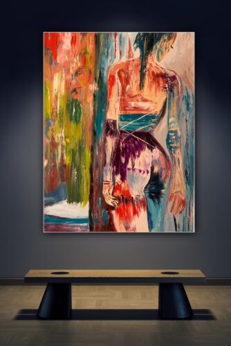 Richter Style Original Abstract Oil Painting On Canvas 100x80cm Morning Nude