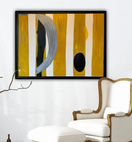 Robert Motherwell Style XLarge Oil Painting On Canvas 122X 92cm Abstract Tate study