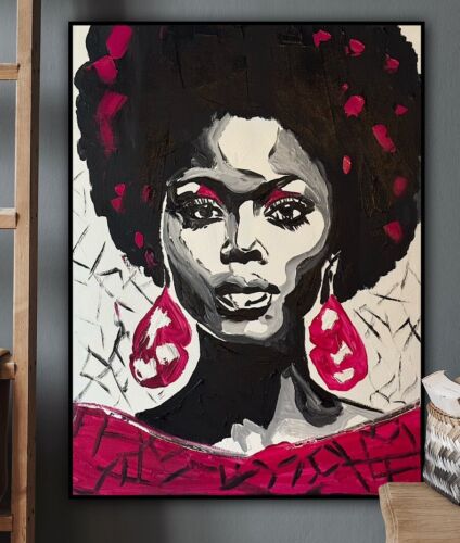 Oka Contemporary Abstract Original Oil Painting 60x45cm Shades Of Grace Woman portrait