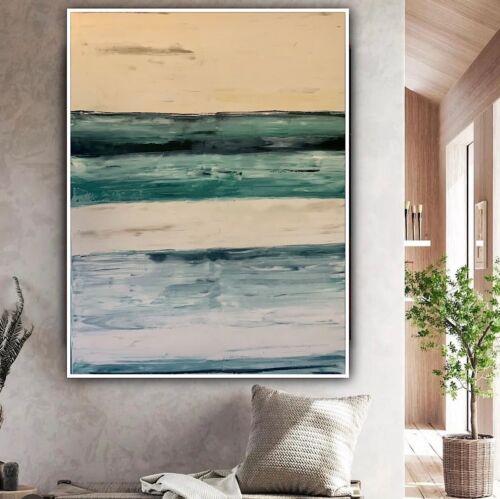 Richter Style Striped Sea Sky Original Oil Painting On Canvas 100x80cm LikE Oka